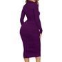 Imagem de Vestido midi Ekaliy Ruched Turtleneck Bodycon para mulheres