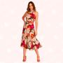 Imagem de Vestido Midi Estampado C/ Cinto - Moda Casual Chic 