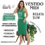 Imagem de Vestido Midi Estampado Decote V e Fendas Laterais Ribana Canelada Premium Slim Fit 50122A