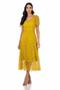 Imagem de Vestido Midi Guipir Godê Com Babado Amarelo Via Tolentino