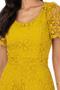 Imagem de Vestido Midi Guipir Godê Com Babado Amarelo Via Tolentino