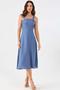 Imagem de Vestido Midi PKS Viscose Com Cinto Azul