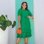 Imagem de Vestido Midi Plus Size 3 Babados Moda Evangélica Feminina