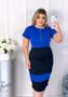 Imagem de Vestido Midi Plus Size Biocolor ziper Moda Feminina Evangélica