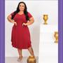 Imagem de Vestido Midi Plus Size Com Manguinha Tamanho do 46 ao 54 Viscolycra