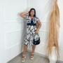 Imagem de Vestido Midi Plus Size Torcido Estampado Moda Evangélica Feminina