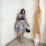 Imagem de Vestido Midi Plus Size Torcido Estampado Moda Evangélica Feminina
