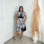 Imagem de Vestido Midi Plus Size Torcido Estampado Moda Evangélica Feminina
