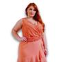 Imagem de Vestido Midi Renda Malha Crepe Forrado Regata com Renda Plus Size