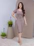 Imagem de Vestido Midi Social com Cinto Evangélico Manga Curta Bufante