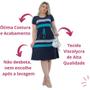 Imagem de Vestido Midi Soltinho Manga Curta Godê Náutico Viscolycra Premium