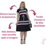 Imagem de Vestido Midi Soltinho Manga Curta Godê Náutico Viscolycra Premium