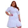 Imagem de Vestido Midi Tricoline Lastex Forrado 100% Algodão c/ Abertura com Botões Plus Size