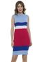 Imagem de Vestido Midi Tricot Listrado Gola Canoa Vestido Midi Tricot Listrado Gola Canoa-pink fluorescente