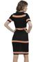 Imagem de Vestido Midi Tricot Listras Gola Alta Vestido Midi Tricot Listras Gola Alta-laranja