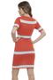 Imagem de Vestido Midi Tricot Listras Gola Alta Vestido Midi Tricot Listras Gola Alta-laranja