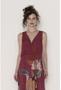Imagem de Vestido midi viscose estampada decote v com cordão decorativo com tassel