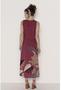 Imagem de Vestido midi viscose estampada decote v com cordão decorativo com tassel