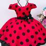 Imagem de Vestido minnie vermelho  bola Preta festa aniversario tematico JM0007