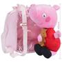 Imagem de Vestido Peppa Pig Com Bolsa Rosa e Pelúcia