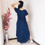 Imagem de Vestido Plus Size Camisetão Longo Maxi Soltinho Azul Marinho