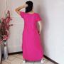 Imagem de Vestido Plus Size Camisetão Longo Maxi Soltinho Pink