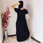 Imagem de Vestido Plus Size Camisetão Longo Maxi Soltinho Preto