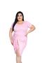 Imagem de Vestido Plus Size Curto Canelado Saia Transpasse Amarração