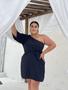 Imagem de Vestido Plus Size Curto Com Faixa Cor Preto