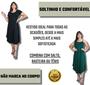 Imagem de Vestido Plus Size Elegante Soltinho Moda Evangélicas Preço Atacado Curve Com Manga