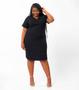 Imagem de Vestido Plus Size Em Ribana Canelada Secret Glam Preto