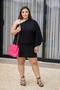 Imagem de Vestido Plus Size Feminino Curto Moda Plus Size Jovial manga única godê