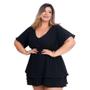 Imagem de Vestido Plus Size Feminino Decote U Com Lastec  Cintura 0564