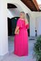 Imagem de Vestido Plus Size Feminino Longo Liso Rosa Pink Vestidos Femininos Premium