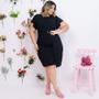 Imagem de Vestido Plus Size Feminino Moda Evangélica Justo Botão 0499