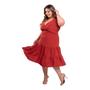 Imagem de Vestido Plus Size Feminino Soltinho Liso Casual