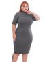 Imagem de Vestido plus size feminino tigresa midi canelado evangélicos tubinho festa