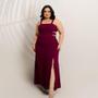 Imagem de Vestido Plus Size Longo c Fenda Alça Amarra nas Costas 0460