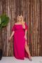 Imagem de Vestido Plus Size Longo Ciganinha Manga Godê Ombro A Ombro Lastex  Midi Envelope Com Fenda Lateral