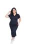 Imagem de Vestido Plus Size Longo Gola Polo Canelado