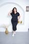 Imagem de Vestido Plus Size Longo Gola Polo Canelado