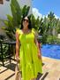 Imagem de Vestido Plus Size Midi Com Alça Laço E Lastex No Busto Moda Verão