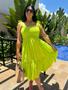 Imagem de Vestido Plus Size Midi Com Alça Laço E Lastex No Busto Moda Verão