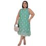 Imagem de Vestido Plus Size Midi Floral Manga Curta Veste Até 52