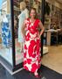 Imagem de Vestido plus size predilects longo floral em visco lurex