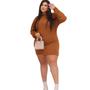 Imagem de Vestido Preto Poncho Lanzinha Plus Size Manga Longa Tricot Comfy E Versatil Moda