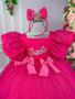 Imagem de Vestido Princesa Infantil  Tematico Barbie Pink Babado