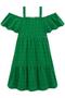 Imagem de Vestido Roupa Menina Air Flow Coração Verde Infantil Confortável Manga Curta Alças Verão Kukiê