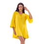 Vestido Suzane Gal em Viscolinho - Amarelo - La Femmina Imagem de Vestido Suzane Gal em Viscolinho - Amarelo