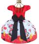 Imagem de Vestido Temático Infantil Minnie Vermelho Branco Pérola